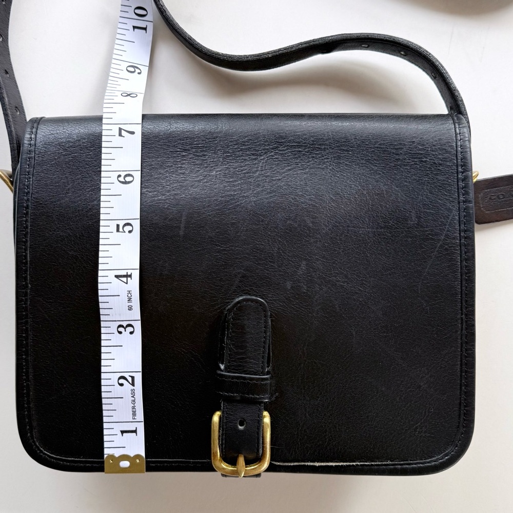 Vintage Coach Saddle Pouch Bag 9590 Black Glovetanned Leather New York City USA - Picture 15 of 15